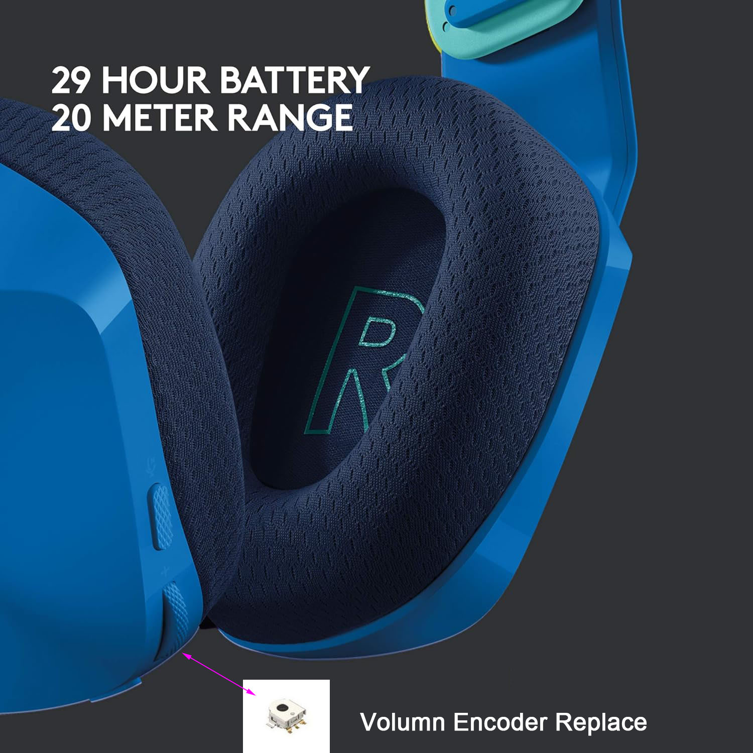 Electronics Repair Book - Logitech G733/G335/G535 ชุดหูฟังสําหรับเล่นเกม Volume Control Encoder