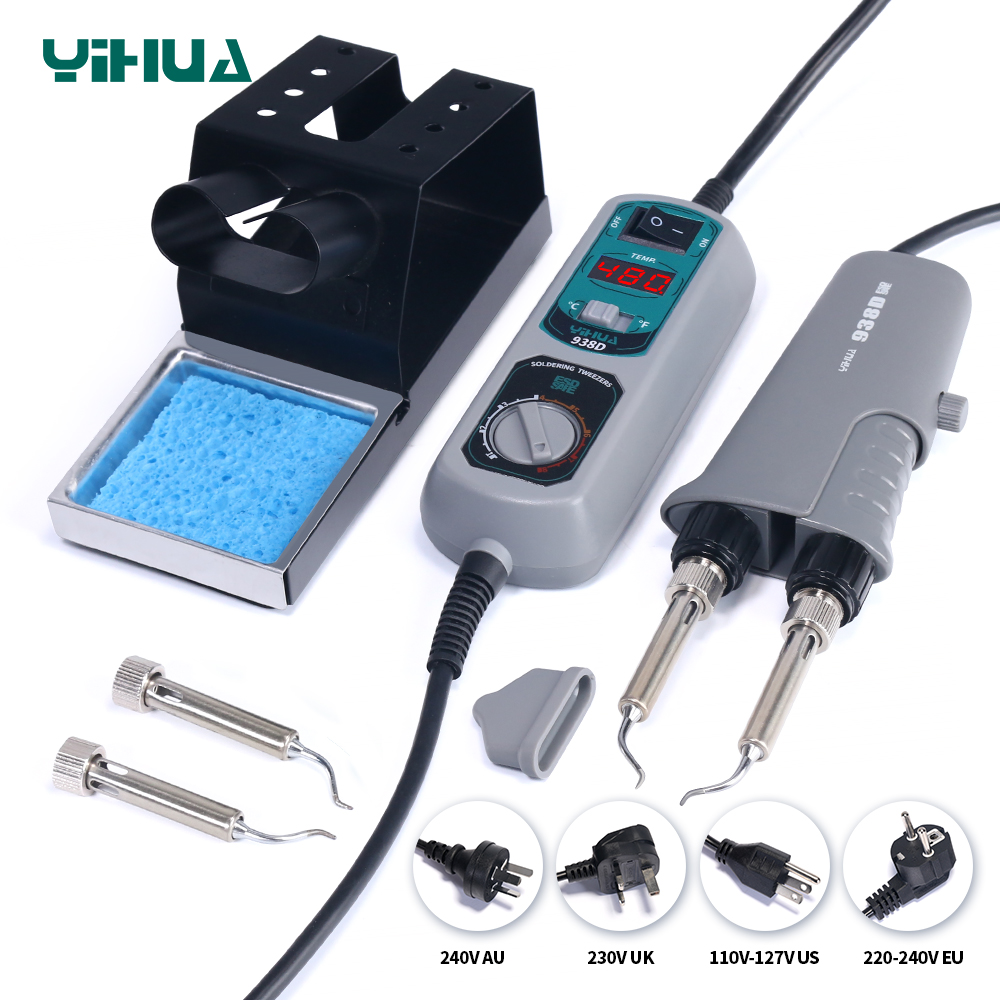 Smd Tweezer Set - YIHUA 938D แบบพกพาแหนบสถานีบัดกรี 110V 220V การประสาน