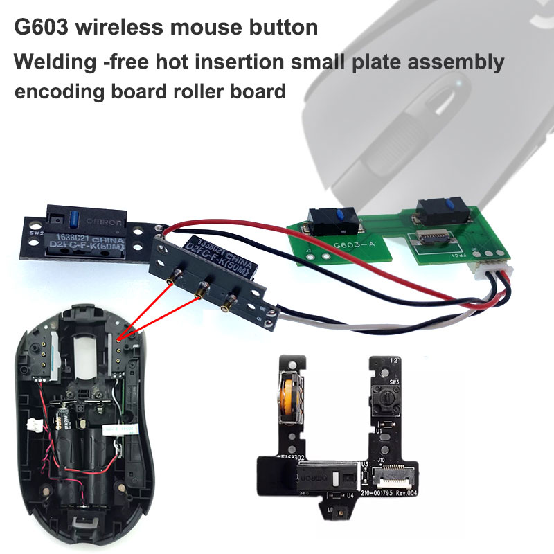 Electronics Repair Book - บอร์ดปุ่มแบบถอดเปลี่ยนได้ที่ไม่ต้องบัดกรี/บอร์ดเข้ารหัสลูกกลิ้งเข้ากันได้กับชิ้นส่วนอะไหล่ซ่อมเมาส์ G603