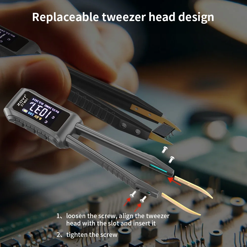 Smd Tweezer Set - ZOYI ZT-MD1 มัลติมิเตอร์แบบดิจิตอลแบบพกพาความแม่นยำสูง, เครื่องทดสอบ LCR SMD