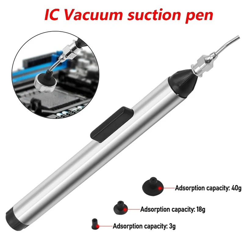 Smd Tweezer Set - ชุดปากกาดูดสูญญากาศแบบแมนนวล 3 หัวฉีด SMD IC Extractor