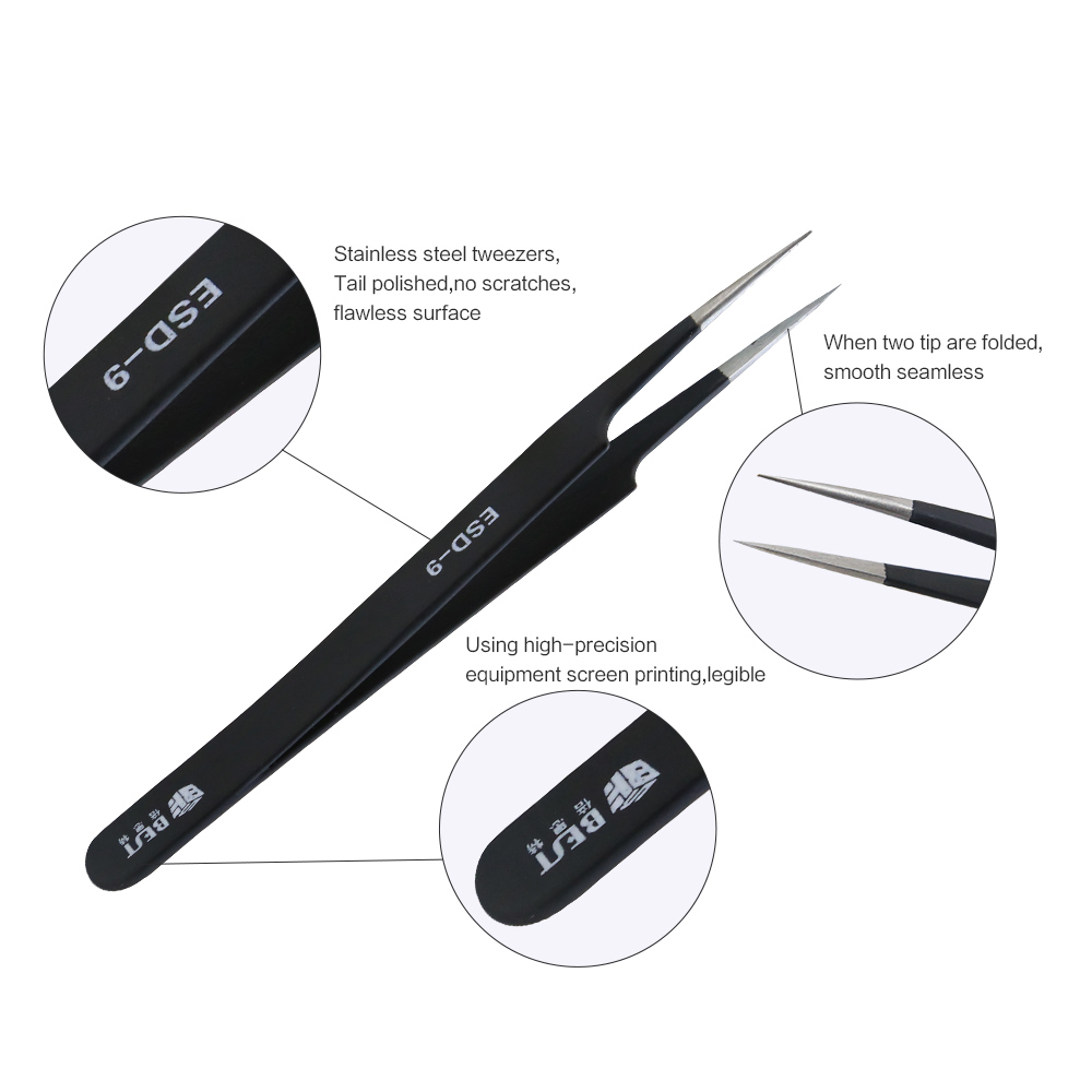 BST-ESD-9 Anti-Static แหนบกายว - Smd Tweezer Set บทวิจารณ์และราคา