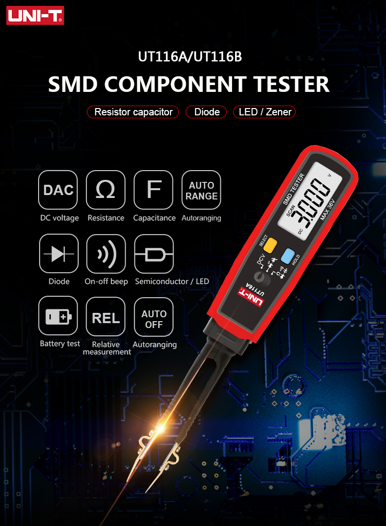 UT116A UT116C แหนบดิจิตอลสมาร์ - Smd Tweezer Set บทวิจารณ์และราคา