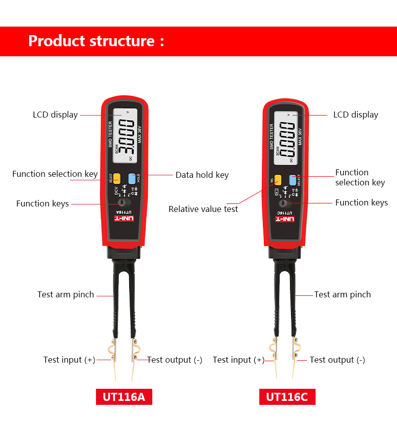 UT116A UT116C แหนบดิจิตอลสมาร์ - Smd Tweezer Set บทวิจารณ์และราคา