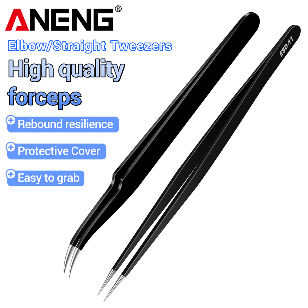 ANENG แหนบสแตนเลส ปลายโค้งตรง  - Smd Tweezer Set บทวิจารณ์และราคา